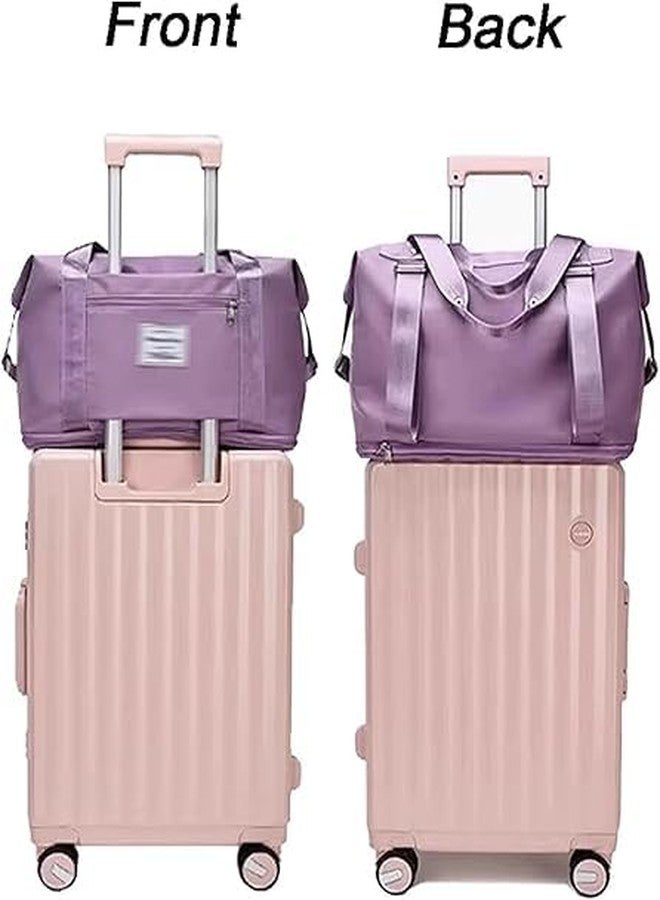 Keetly Foldable Travel Duffle Bag, Gym Bag with Wet Pocket, Carry On Weekender Bags for Women, Waterproof Overnight Bag for Travel, Gym, Yoga. (Dark Purple) - Image 5